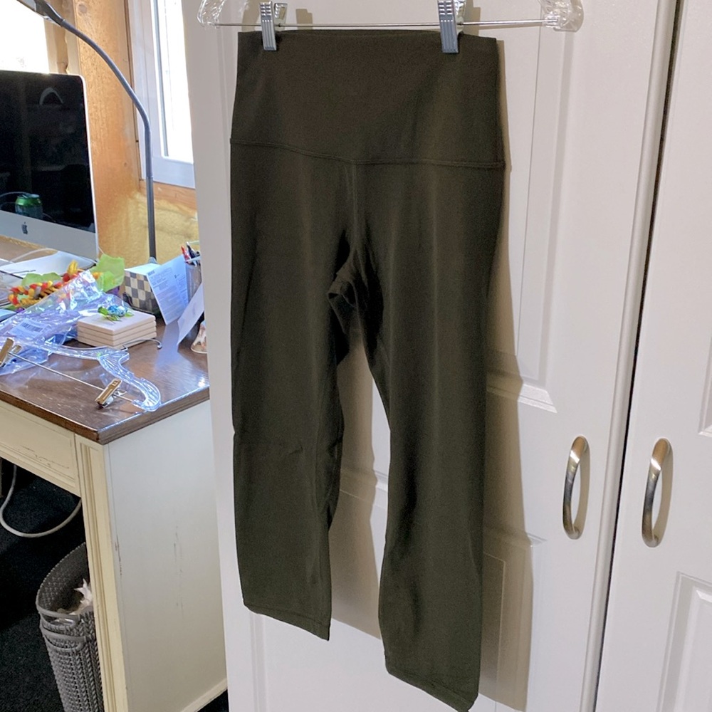 Lululemon Align Crop 21” Dark Olive Size 6